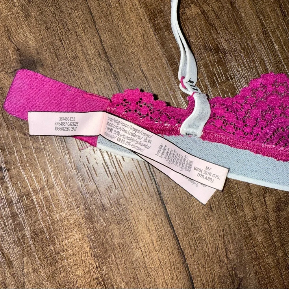 Victoria’s Secret Magenta Lace & Logo Bralette